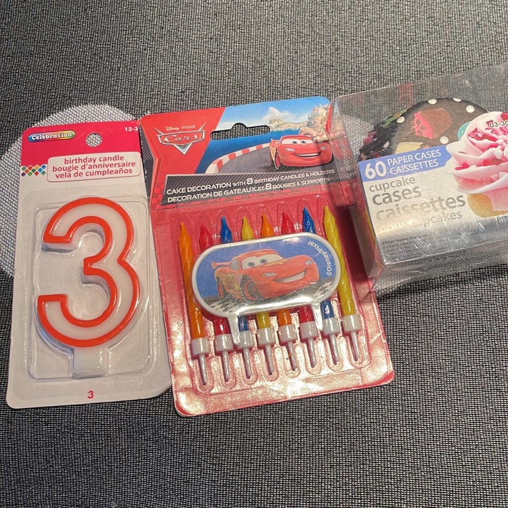 Birthday Candles and 60 paper cupcake cases NWT